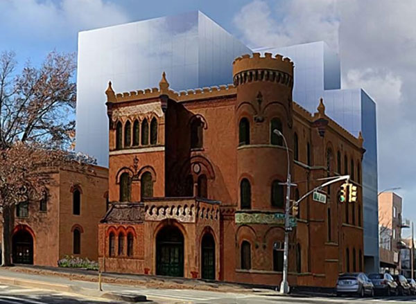Keep company! Plans for ‘castle’-like Sunset Park station house include condos, community center