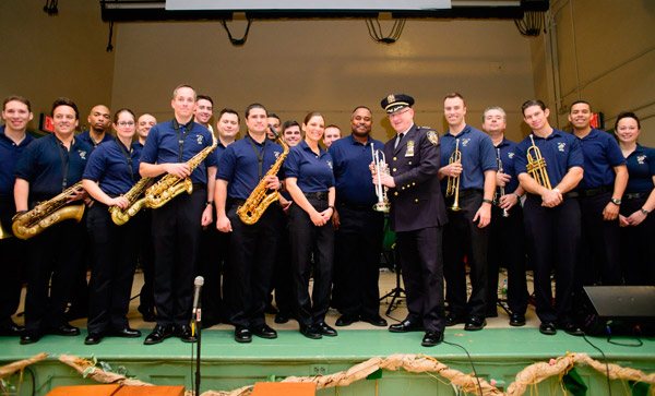 Beat cops! Police jazz band plays for Marine Park kids