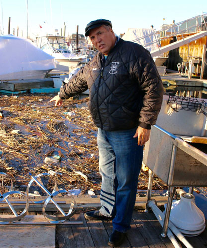 What the hull! Storm-swept garbage blocks in Shell Bank boats