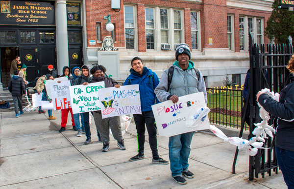 Bag that! Students make plastic bag chain to raise environmental awareness