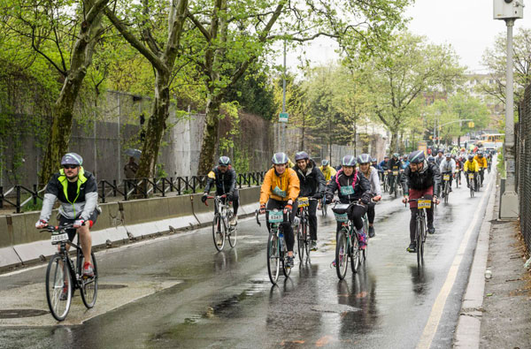 Sop and go: Five Boro Bike tour a wet one