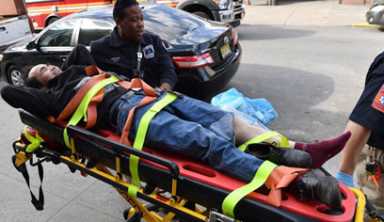 Three suffer broken legs after accident at metal works