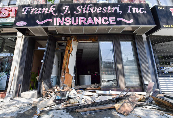 Driver smashes through Dyker insurance agency