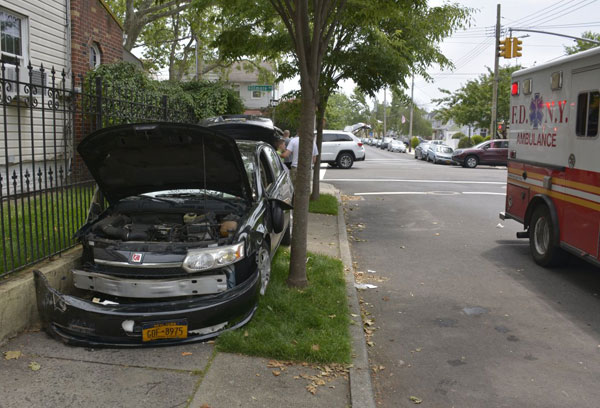Twisted metal: Two-car collision in Marine Park