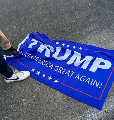 Teens tear down park’s ‘Trump’ banner