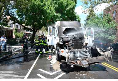 Hot wheels! Bus ignites on hottest day of year