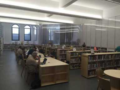 In the good books! Heights residents love temporary library in church