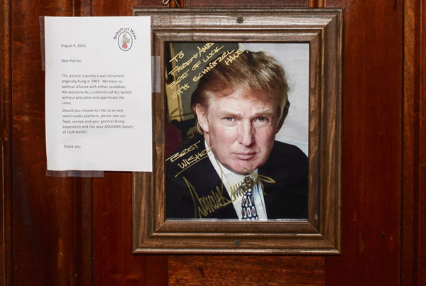 Yuuuuuuge news! Trump photo back at Schnitzel Haus