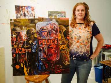 Brush with the law: Painter makes arresting images of police