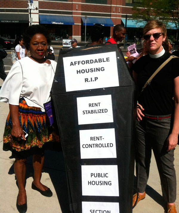 Tenants demand rent freeze, affordable housing at Downtown rally