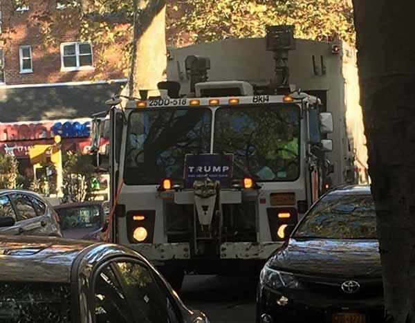 City garbage truck sports ‘Trump’ sign
