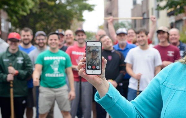 He dialed 8: Stranded founder phones in to annual stickball game