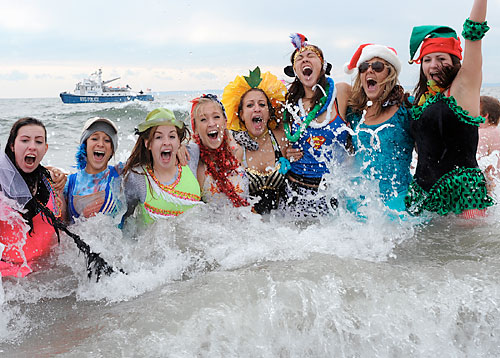 Brrr-ing in the New Year with a dip in the Atlantic