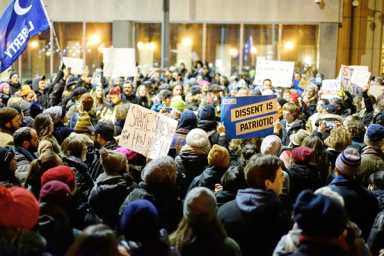 Brooklynites party outside federal courthouse after judge blocks Trump’s deportations