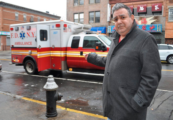Emergency swervice! FDNY ambulances block sidewalks, bus stops, and fire hydrants