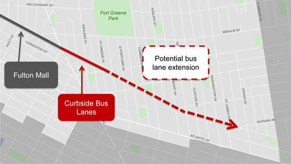 City wants to extend Fulton Street bus lane
