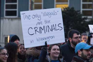 Law students — even the corporate ones — protest Trump Downtown