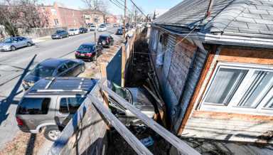 LOOK OUT! Car flies through Canarsie fence