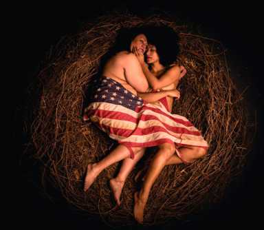Naked nesting: Strip bare and crawl into a mound of twigs — for art!