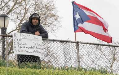 Sunset Parker rallies the nabe with parade of flags