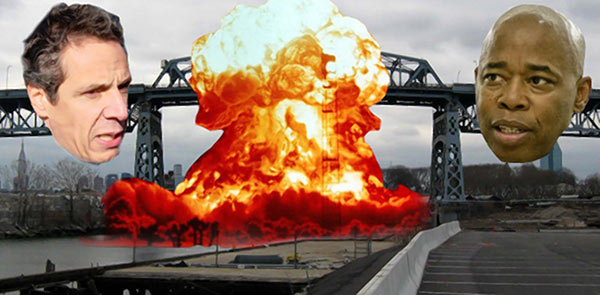Crossing lines: Beep, Cuomo trade insults over Koscuiszko Bridge implosion