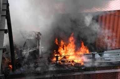 Fire on the BQE: Blazing crash snarls traffic for hours