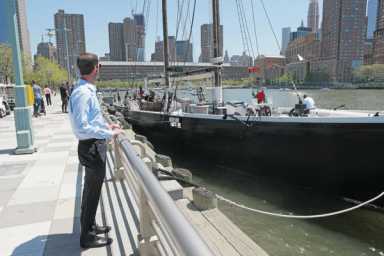 Floating restaurant sailing to Bridge Park’s Pier 6