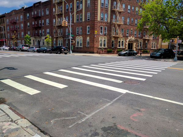 Crossed signals: Unfinished crosswalks used as makeshift (illegal) parking spots