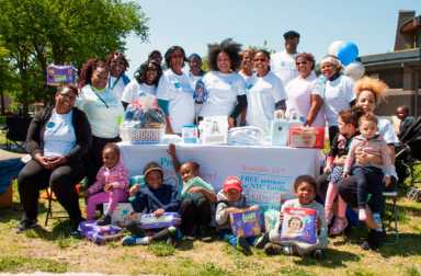 Loading up at Marine Park diaper drive