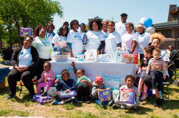 Loading up at Marine Park diaper drive