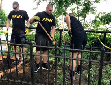 Clean up time! Soldiers spruce up Shore Road Park