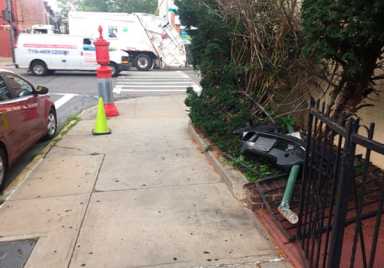 Busted stop: Smashed bus sign opens up parking spots in Bay Ridge