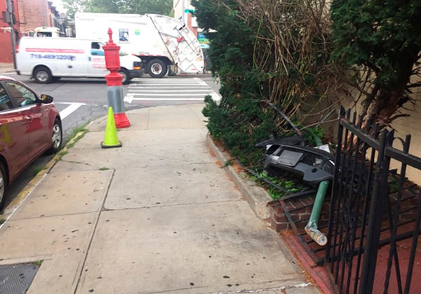 Busted stop: Smashed bus sign opens up parking spots in Bay Ridge