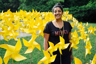 The spin zone! Prospect Park plants a field of yellow pinwheels