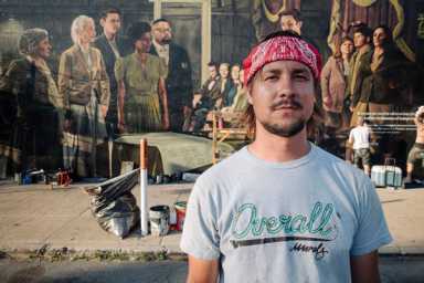 Patriotic proxies: Descendants of founding fathers recreate historic artwork for Williamsburg mural
