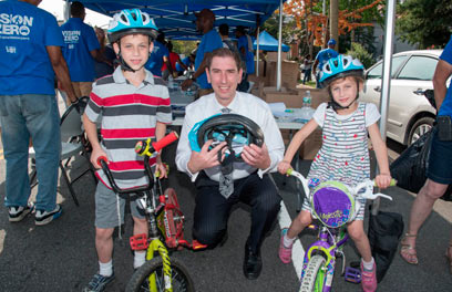 Youngsters get free bike helmets