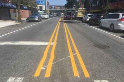Locals befuddled by doubled double-yellow lines