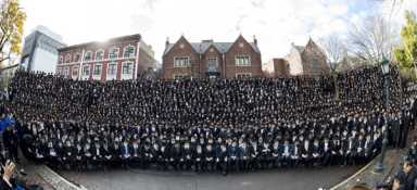 Men in black: Thousands of Hasidic Jewish scholars gather for photo in Crown Heights, setting record, leader says