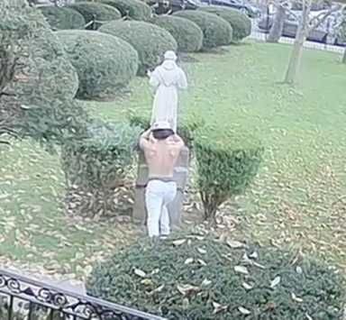 Far from heaven: Vandal sends church’s St. Francis statue crashing to the ground twice, police say