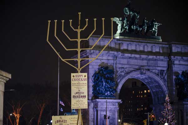 Boro goes big for Hanukkah: Giant menorahs lit across Brooklyn to begin holiday