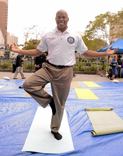Om, man: Borough President Adams loves yoga and meditation