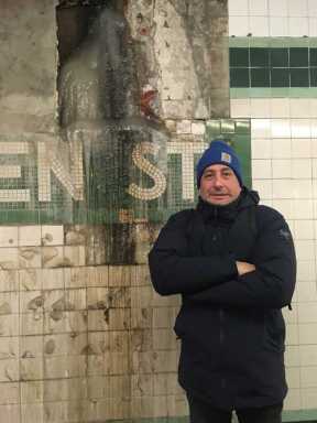 Tundra on the tracks: Small iceberg forms inside chasm in Bergen Street station wall