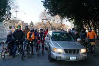 ‘Bye, cars!’ Celebratory cyclists escort last driver through Prospect Park