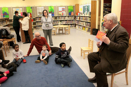 Special guest readers encourage tiny bookworms for Read Across America Day