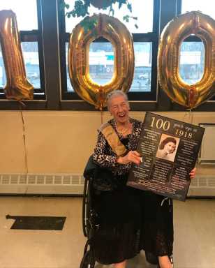 Cheers to a Brooklyn lady for hitting the century mark