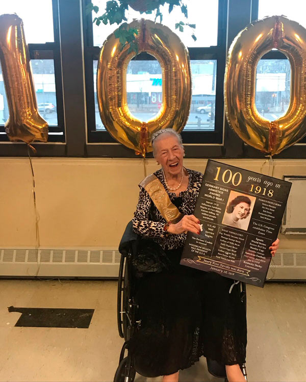 Cheers to a Brooklyn lady for hitting the century mark