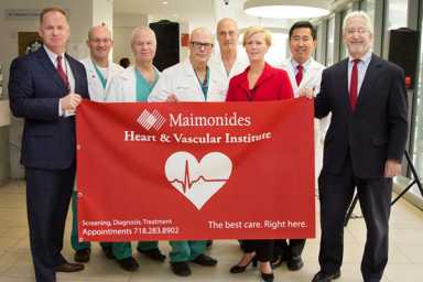 Raising the flag at Maimonides for National Heart Month