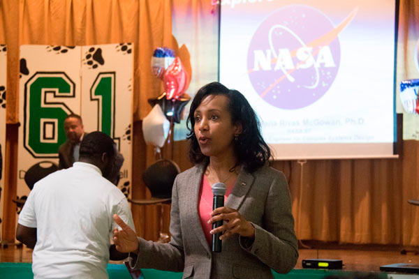 Out of this world! NASA engineer orbits boro on school tour