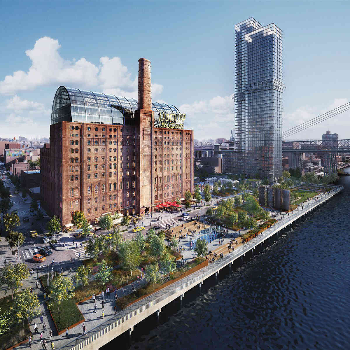 Sugar rush: Public park on old Domino factory campus nears completion ahead of June debut