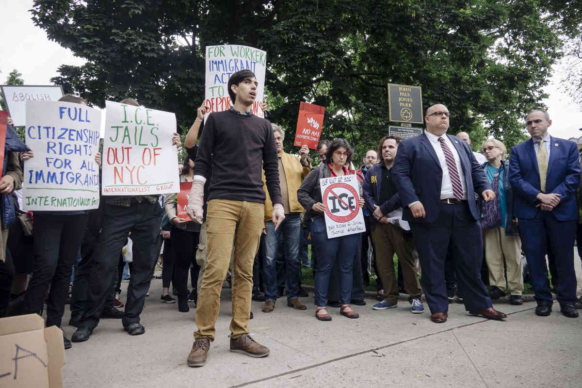 Detained on arrival: Locals protest arrest of undocumented pizza deliveryman at Fort Hamilton Army Base